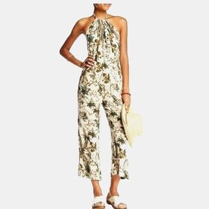 Free People NWOT Floral Twisted Halter Jumpsuit $108